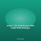 Anker 735 GaN Prime 65W Τριπλής Θύρας
